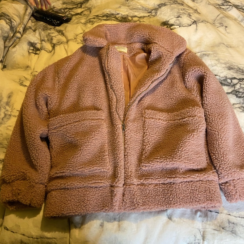Oversized Teddy Jacket Pink